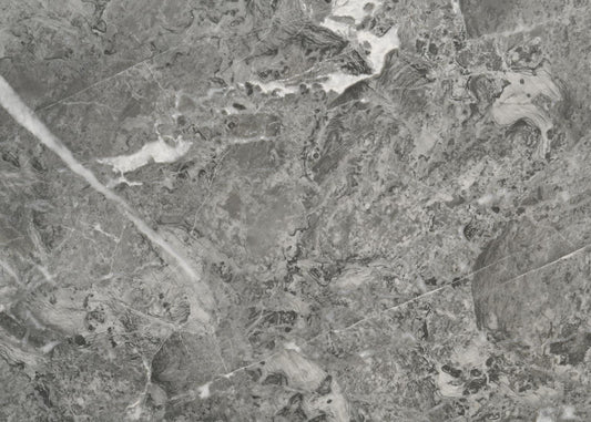D076 - Rectangular Dining Table - Dark Dray Brush / Graystone Marble