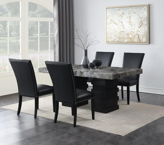 D137 - Dining Room Set With Faux Leather Chairs