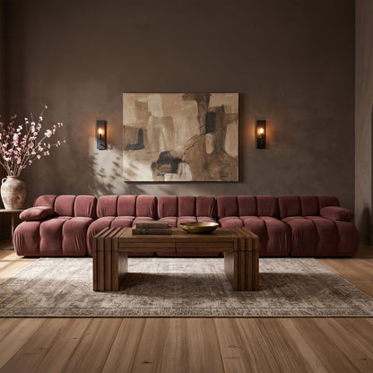 Orin - Velvet 5 Piece Modular Armless Sofa