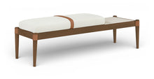 Load image into Gallery viewer, Nara - Linen Textured Fabric Upholstered Bench - Painted Brown Walnut
