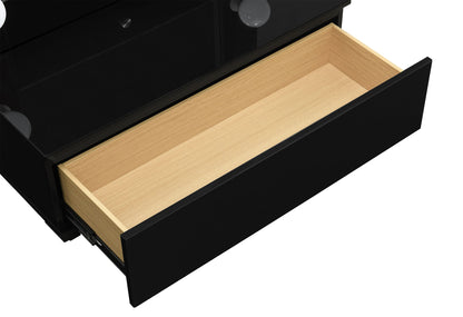 Ella - Narrow Tall Mirror With Drawer And Speakers - Black