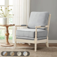 Load image into Gallery viewer, Arm Chair With Open Back Spindle Design, Padded Armrests
