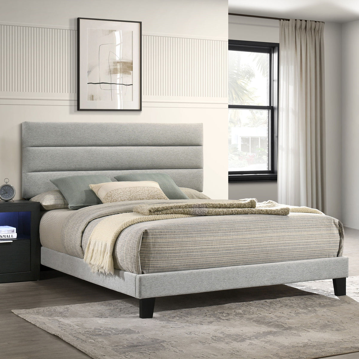 Asher - 6/0 Western King Headboard, Footboard, And Slats - Smoke