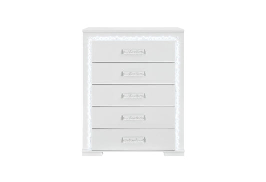 Naomi - 5 Piece King Bedroom Set - Silver