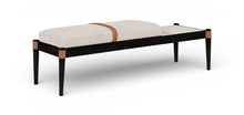 Load image into Gallery viewer, Nara - Linen Textured Fabric Upholstered Bench - Painted Black
