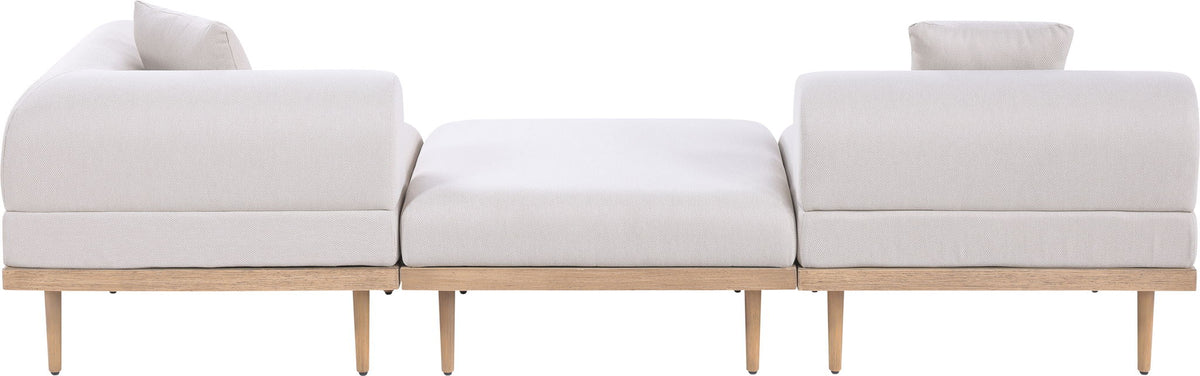 Laguna - 3 Piece Upholstered Outdoor Patio Modular Sofa With Backless Seat And 1 Arm