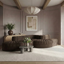 Load image into Gallery viewer, Rummi - Rounded Velvet Performance Fabric Upholstered 5 Piece Modular Sectional
