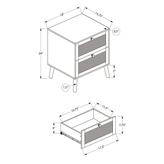 Accent Table & Storage Drawers - White