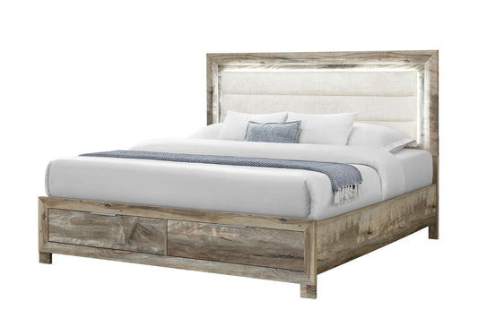 Callie - 5 Piece Queen Bedroom Set (Bed, Dresser & Mirror, Nightstand, Chest) - Brown