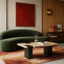 Load image into Gallery viewer, Ravenna - Genuine Travertine Top And Oak Wood Base Table
