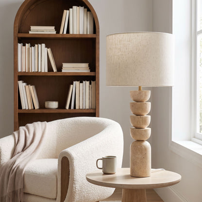 Opus - Linen Textured Fabric And Brass Table Lamp