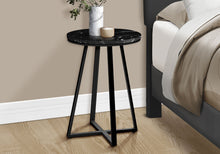 Load image into Gallery viewer, Accent Table, Side, Round Marble Look Contemporary &amp; Modern - Black
