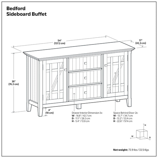 Bedford - Sideboard Buffet - White
