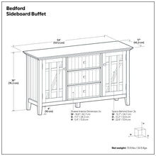 Load image into Gallery viewer, Bedford - Sideboard Buffet - White

