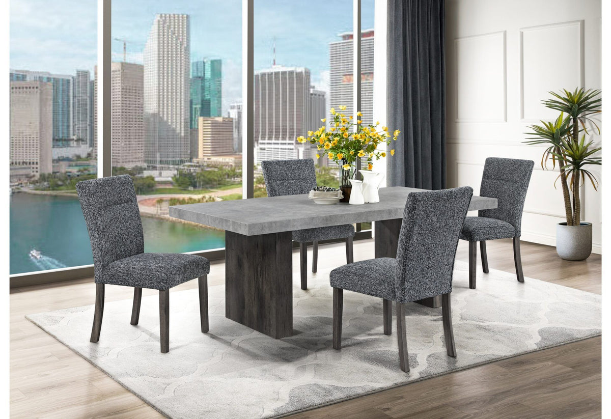 D2410 - Dining Table With Brown Legs - Gray
