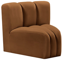 Load image into Gallery viewer, Arc - Velvet Curved Corner Chair - Saddle

