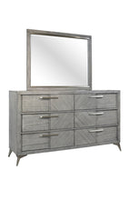 Load image into Gallery viewer, 6 Drawer Dresser Book Matched Veneers - Gray
