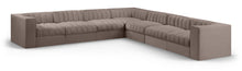 Load image into Gallery viewer, Rummi - Symmetrical Velvet Performance Fabric Upholstered 7 Piece Modular Sectional (With 3 Corner Chairs)
