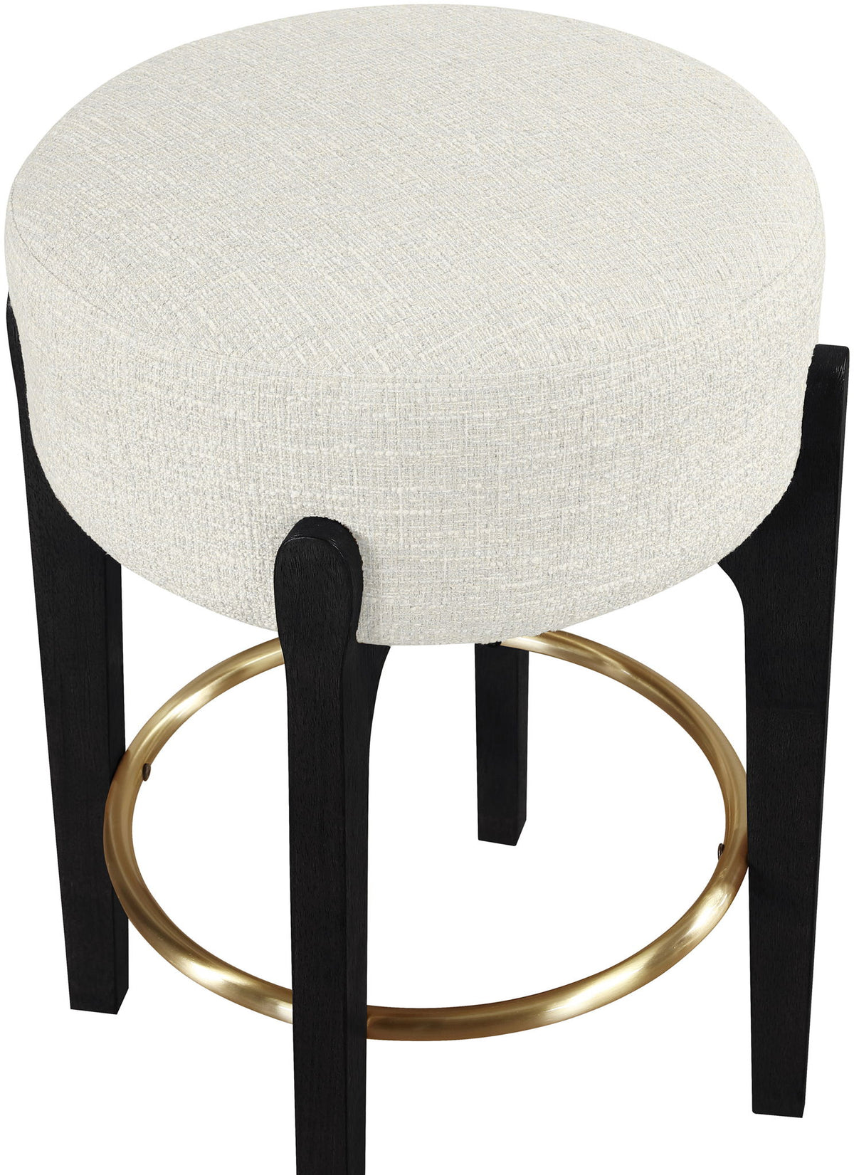 Torino - Backless Counter Stool With Brushed Black Base (Set of 2)