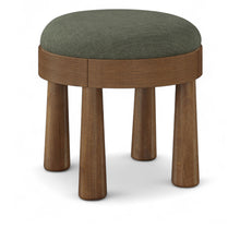 Load image into Gallery viewer, Larea - Linen Textured Fabric Upholstered Ottoman - Walnut Base

