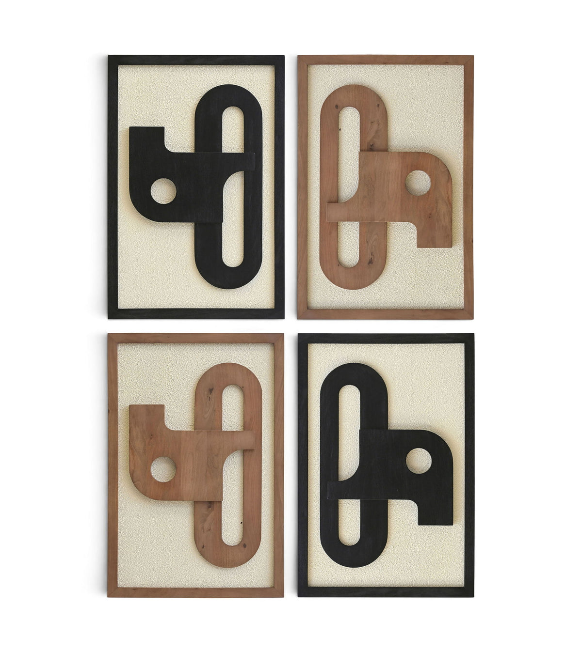 Arid - 4 Piece Two-Color Wall Art - Natural