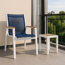 Load image into Gallery viewer, Nizuc - Outdoor Patio Dining Arm Chair With White Frame And Natural Arms (Set of 2)
