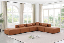 Load image into Gallery viewer, Cube - 6 Piece Modular Corner Armless Sectional - Cognac
