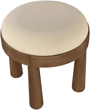 Load image into Gallery viewer, Larea - Linen Textured Fabric Upholstered Ottoman - Walnut Base
