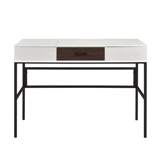 Verster - Writing Desk With USB - Black / Natural