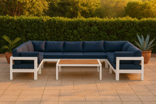Load image into Gallery viewer, Nizuc - Outdoor Patio 9 Piece Modular Sectional With White Frame
