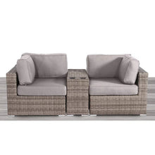 Load image into Gallery viewer, Handcrafted Outdoor Loveseat With Wicker Seating
