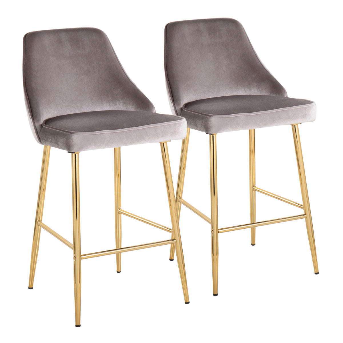 Marcel - Contemporary / Glam Counter Stool (Set of 2) - Gray