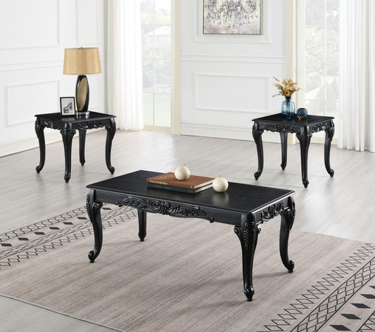 T208 - Coffee Table & 2 End Tables - Black