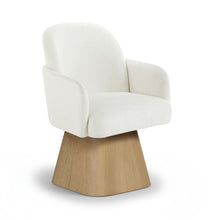 Load image into Gallery viewer, Marlowe - Linen Textured Fabric Upholstered Swivel Dining Arm Chair - Stained Natural
