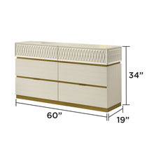 Load image into Gallery viewer, Stanley - 6 Drawer Dresser With Crocodile Texture (Mirror Not Included) - Gray
