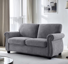 Load image into Gallery viewer, Soft Loveseat, Upholstered 2 Seater Couch, Loose Back Cushions And Turned Legs
