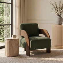 Load image into Gallery viewer, Cedra - Velvet Performance Fabric Upholstered Accent Chair - Brown Frame
