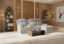 Load image into Gallery viewer, U8879 - Power Pushback Sectional With Multi Color LED And Global Surround Sound Speakers - Light Gray
