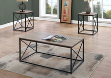 Load image into Gallery viewer, 3 Pieces Table Set, Coffee, End, Side, Accent - Brown / Black
