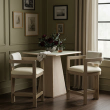 Load image into Gallery viewer, Ravina - Upholstered Counter Stool With Stained Natural Base
