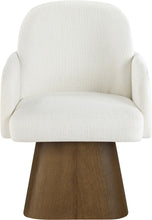 Load image into Gallery viewer, Marlowe - Linen Textured Fabric Upholstered Swivel Dining Arm Chair - Stained Brown
