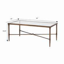 Load image into Gallery viewer, Metal Rectangle Coffee Table With Tempered Glass Top - Bronze
