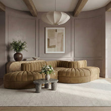 Load image into Gallery viewer, Rummi - Rounded Velvet Performance Fabric Upholstered 5 Piece Modular Sectional

