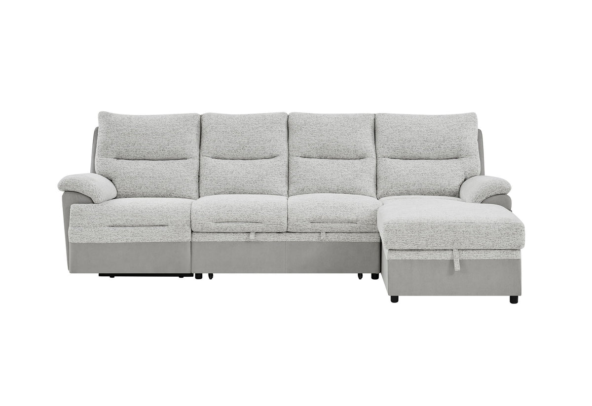 U3822 - Right Facing Chaise With Storage - Light Gray