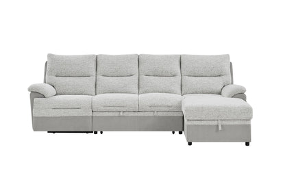 U3822 - Left Facing Power Recliner With USB - Light Gray