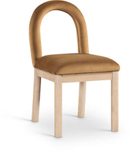 Load image into Gallery viewer, Conrad - Velvet Dining Chair With Natural Legs - Saddle
