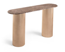 Load image into Gallery viewer, Cindra - Genuine Marble Top And Iron Base Console Table
