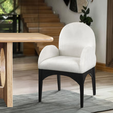 Load image into Gallery viewer, Waldorf - Chenille Dining Arm Chair With Black Legs
