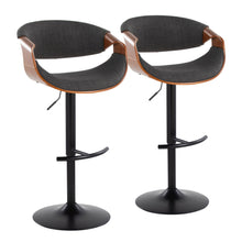 Load image into Gallery viewer, Curvo - Mid Century Modern Adjustable Barstool With Swivel &amp; Rounded T Footrest (Set of 2)
