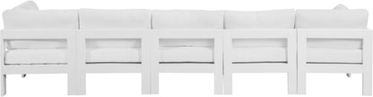 Nizuc - Outdoor Patio 5 Seat Modular Sofa With White Frame